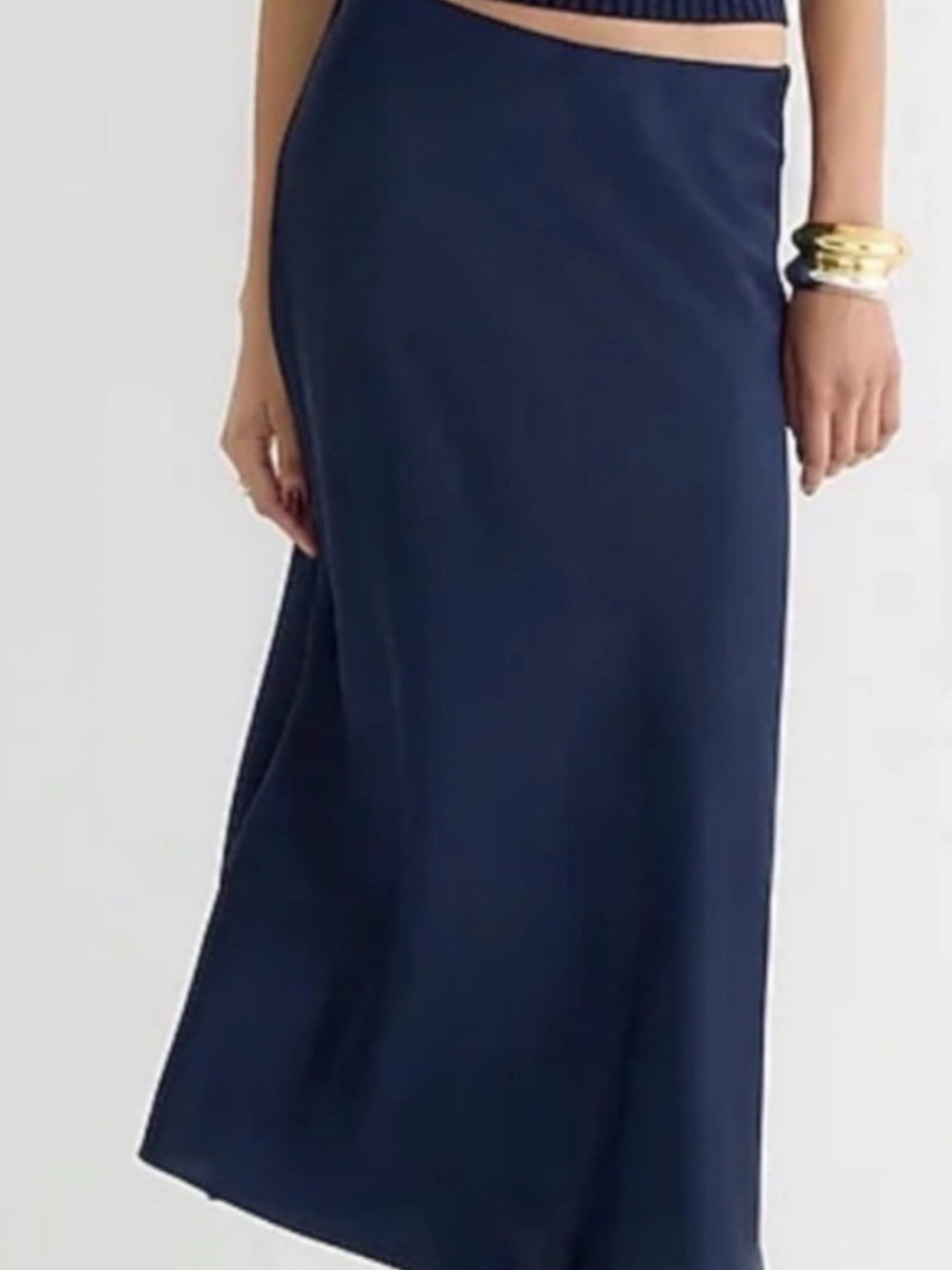J. Crew Gwenyth Navy Midi Skirt